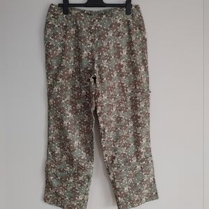 Vintage R&R Sport Wide Leg 3 In 1  Zip Off Capri Pants Shorts Floral Camo 16x31